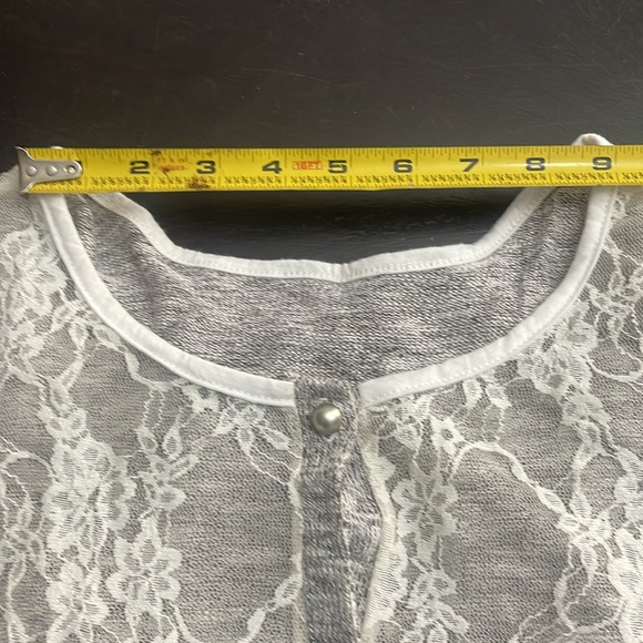 Heather grey and Lace top - Picture 6 of 10